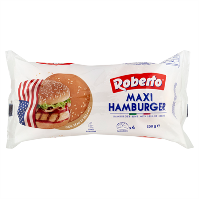 ROBERTO MAXI HAMBURGER SESAMO X4 300g