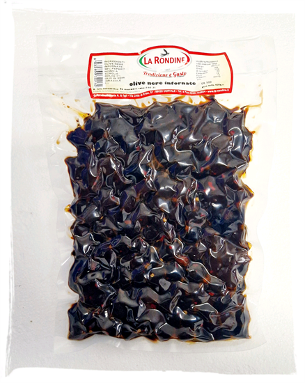 LA RONDINE GEBACKENE SCHWARZE OLIVEN 500g