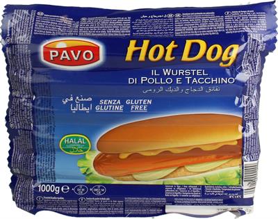 WURSTEL PAVO FRANKFURT BUSTA 1kg POLLO E TACCHINO