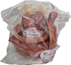 SCALDA NDUJA IN TERRACOTTA + NDUJA LA RONDINE 350g